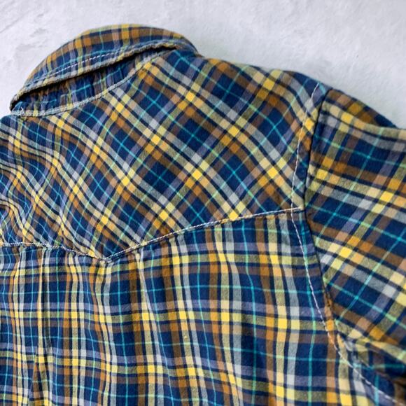 Genuine Kids Boys 2T Pearl Snap Tyle Western Shirt Short Sleeve Cotton Plaid - Picture 4 of 6